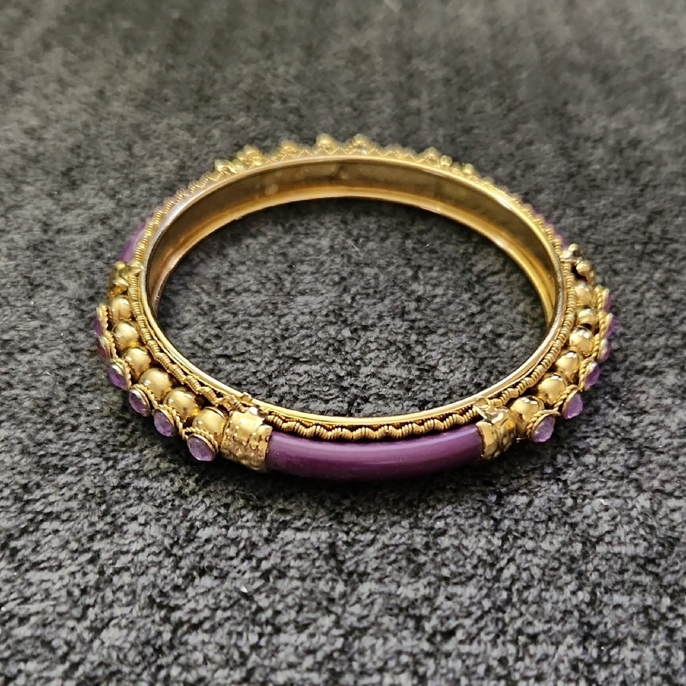 Elegant Gold and Purple Bangle